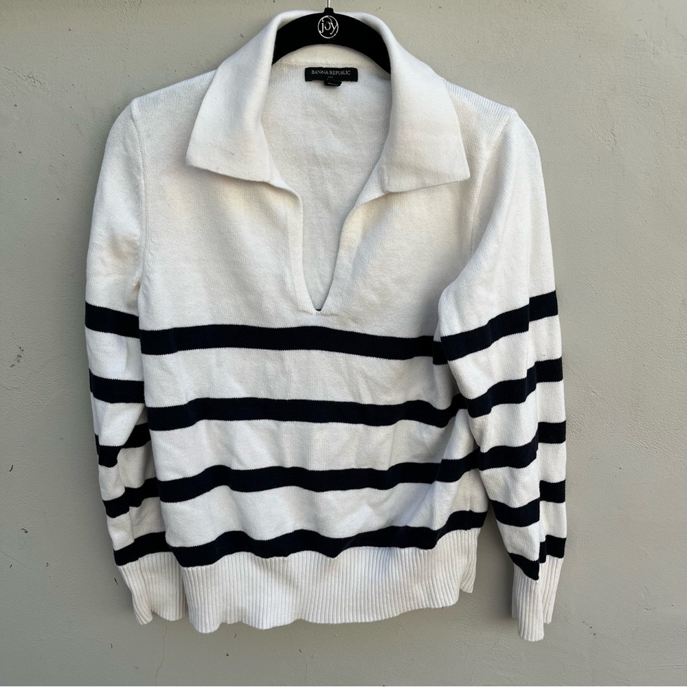 BR Collared Striped Sweater